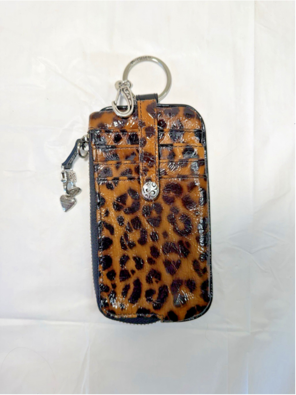 Brighton Twister slender patent leather bag charm wallet pouch